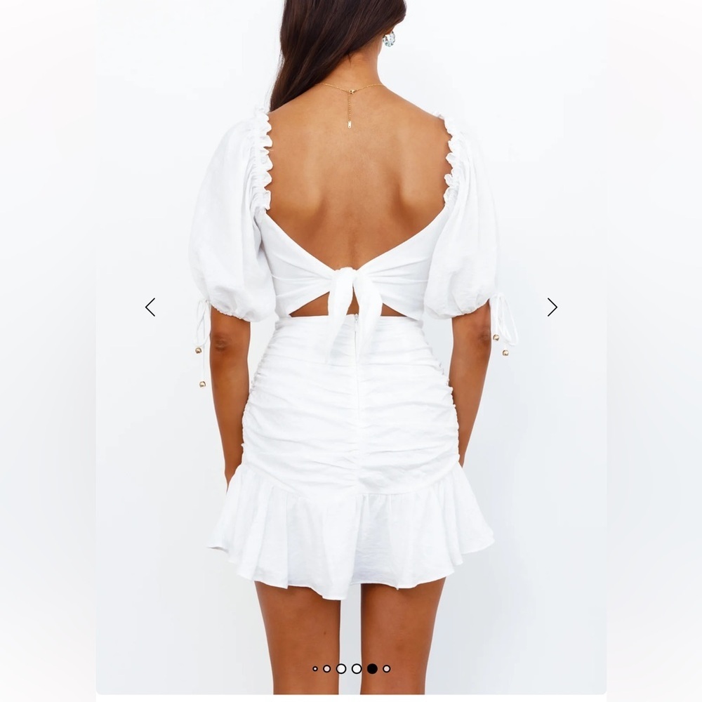 HELLO MOLLY Move To My Beat Mini Dress white size S Resort Festival - Picture 2 of 10
